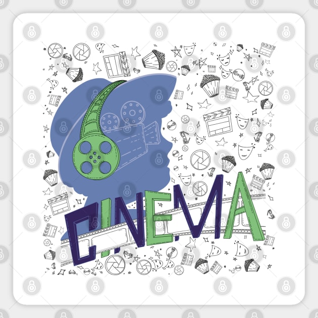 Cinema theme pattern Magnet by Xatutik-Art